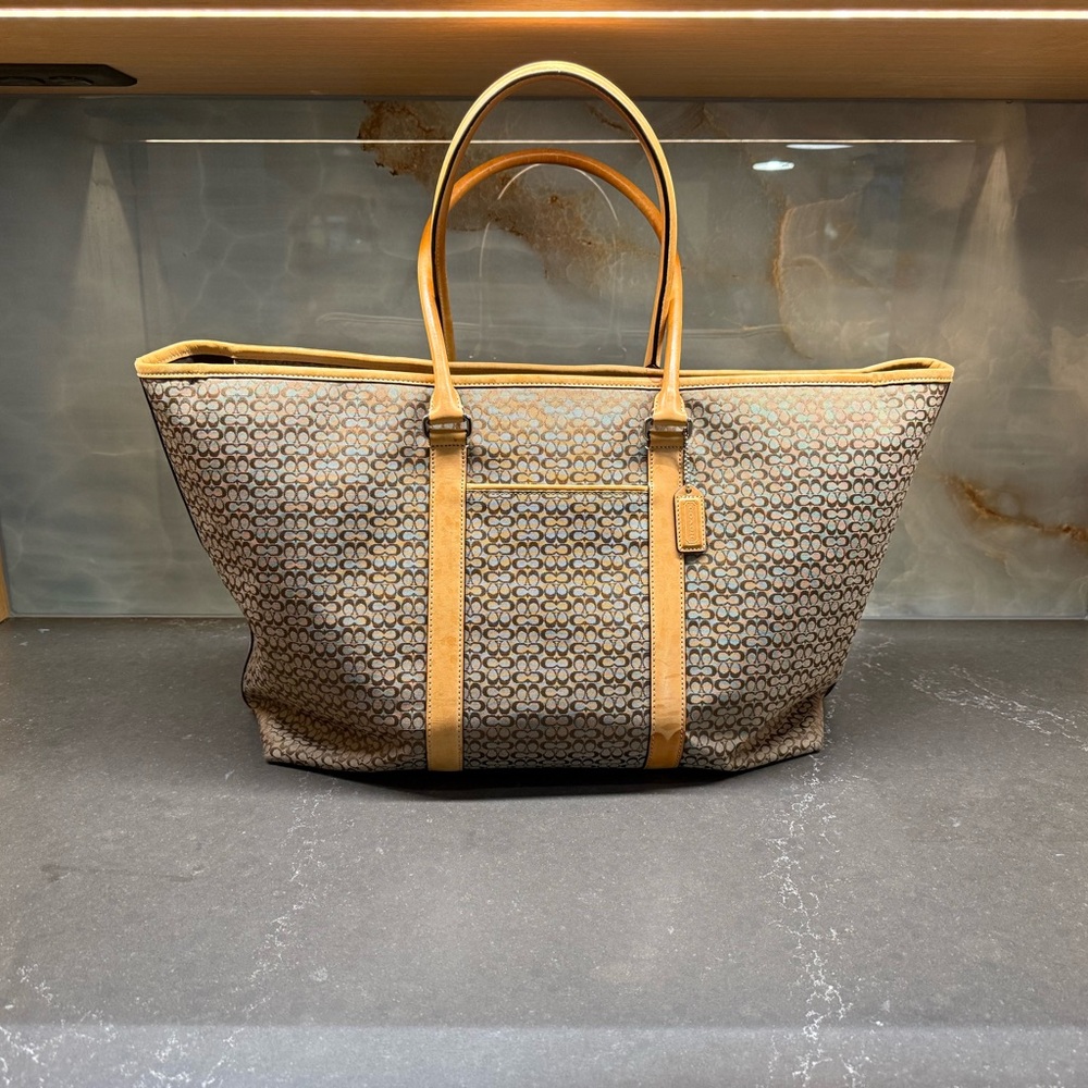 Large Coach Signature Weekender Tote Bag